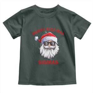 Funny Christmas Santa Toddler T Shirt Merry Rizz Mas Sigmas Gen Alpha Middle School Christmas TS10 Dark Forest Green Print Your Wear