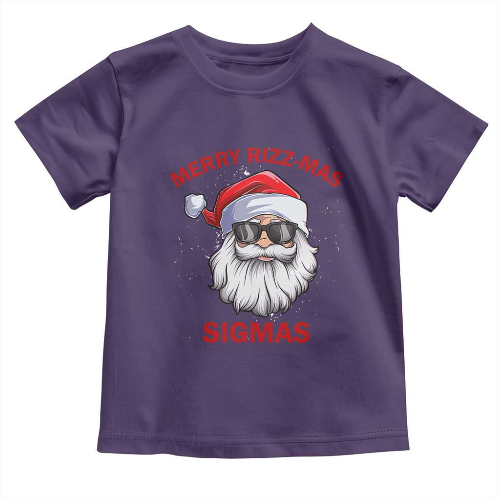 Funny Christmas Santa Toddler T Shirt Merry Rizz Mas Sigmas Gen Alpha Middle School Christmas TS10 Purple Print Your Wear
