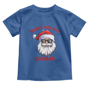 Funny Christmas Santa Toddler T Shirt Merry Rizz Mas Sigmas Gen Alpha Middle School Christmas TS10 Royal Blue Print Your Wear