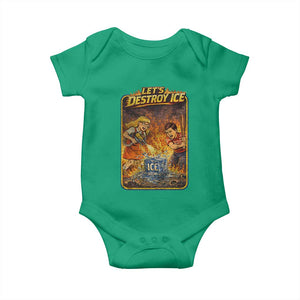 Subtle Abolish Ice Baby Onesie Retro Protest Satirical Graphic Let's Destroy Ice TS10 Irish Green Print Your Wear