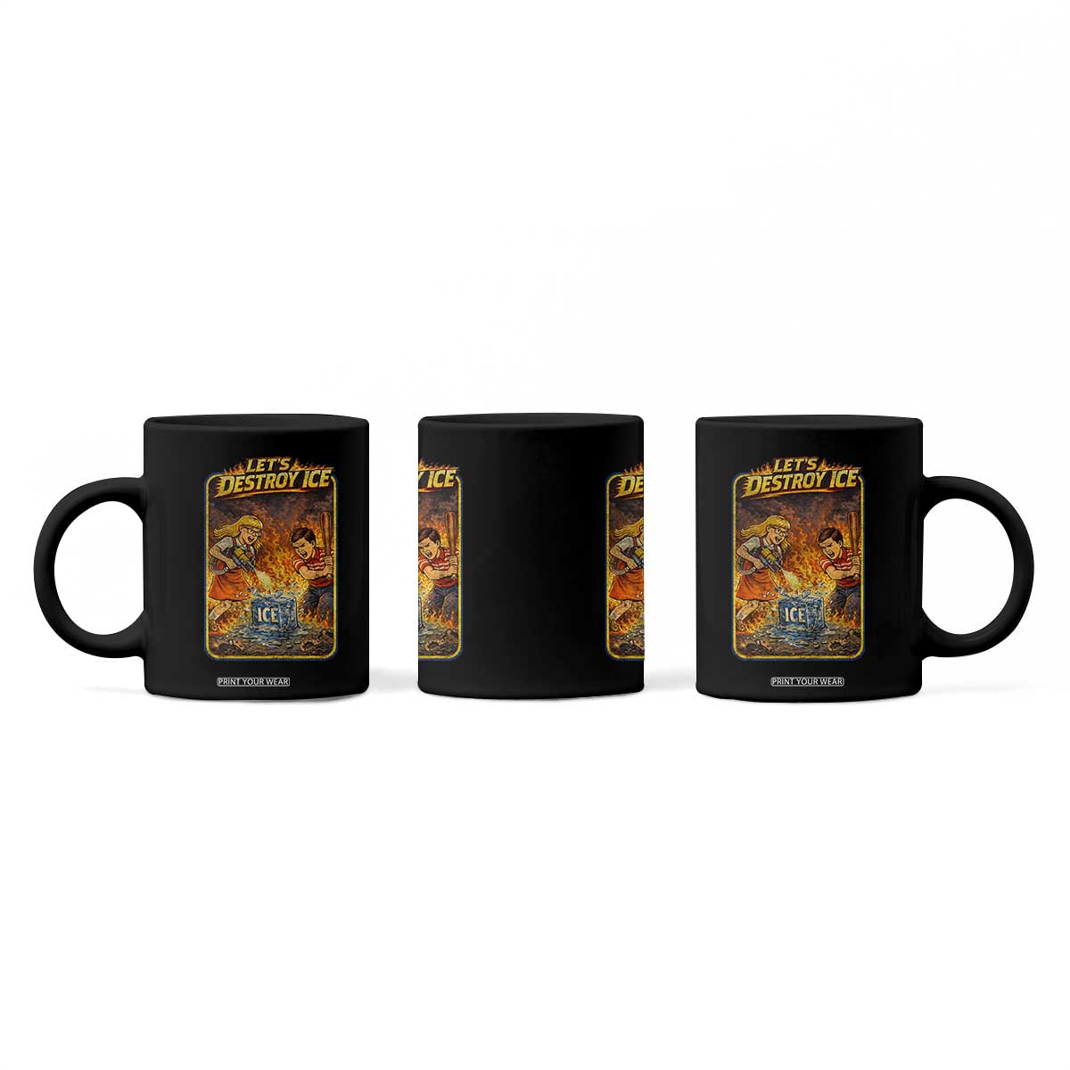 Subtle Abolish Ice Coffee Mug Retro Protest Satirical Graphic Let's Destroy Ice TS10 Print Your Wear