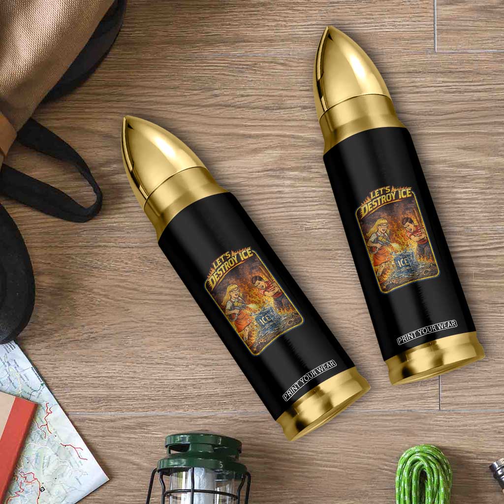 Subtle Abolish Ice Bullet Tumbler Retro Protest Satirical Graphic Let's Destroy Ice TS10 Print Your Wear