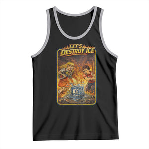 Subtle Abolish Ice Tank Top Retro Protest Satirical Graphic Let's Destroy Ice TS10 Black Athletic Heather Print Your Wear