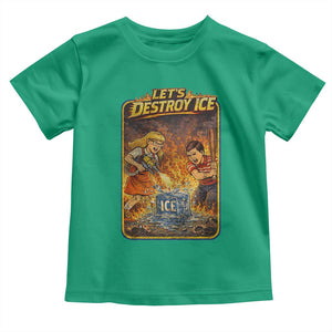 Subtle Abolish Ice Toddler T Shirt Retro Protest Satirical Graphic Let's Destroy Ice TS10 Irish Green Print Your Wear