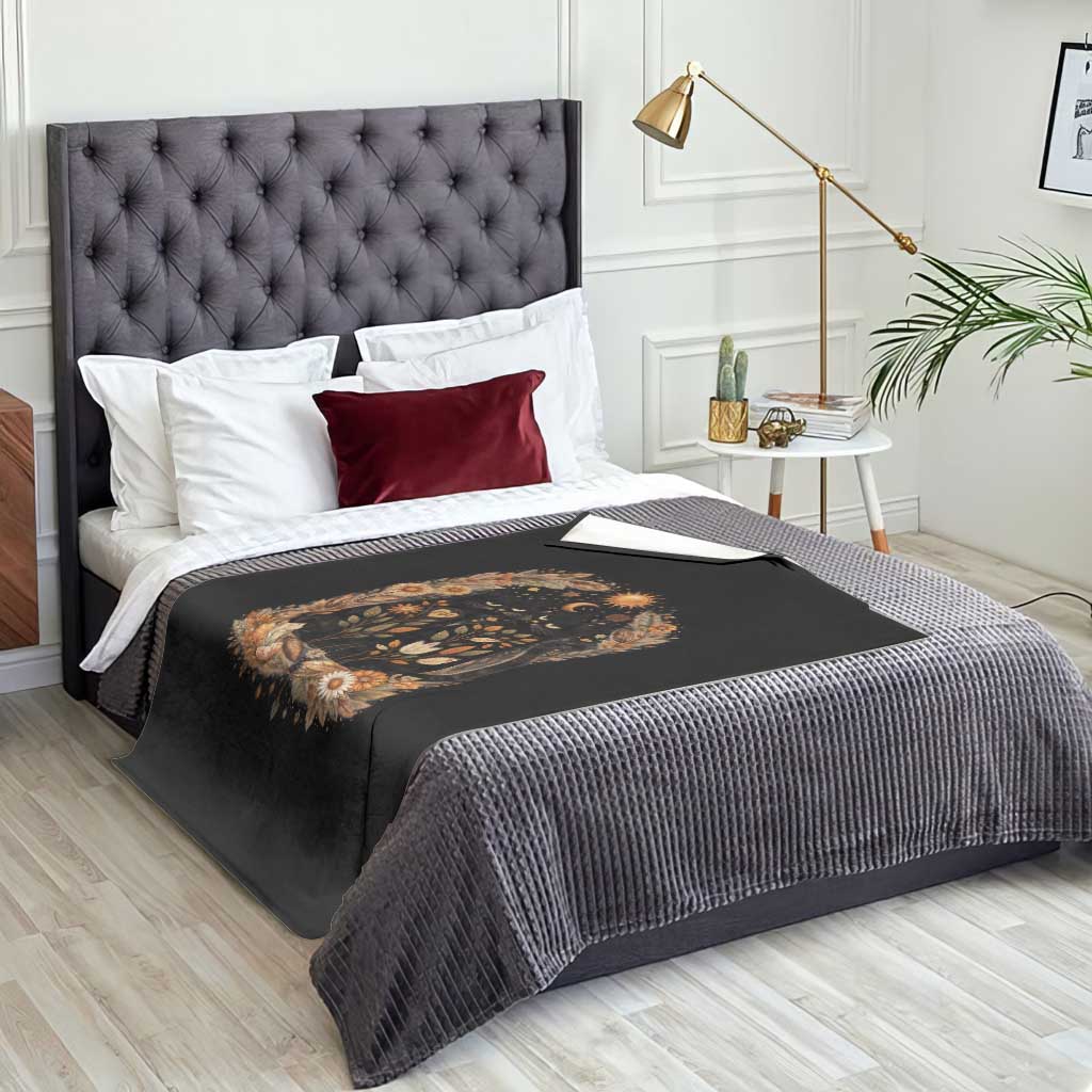 Subtle FDT Throw Blanket Vintage Flower Black Cat Social Activist TS10 Print Your Wear