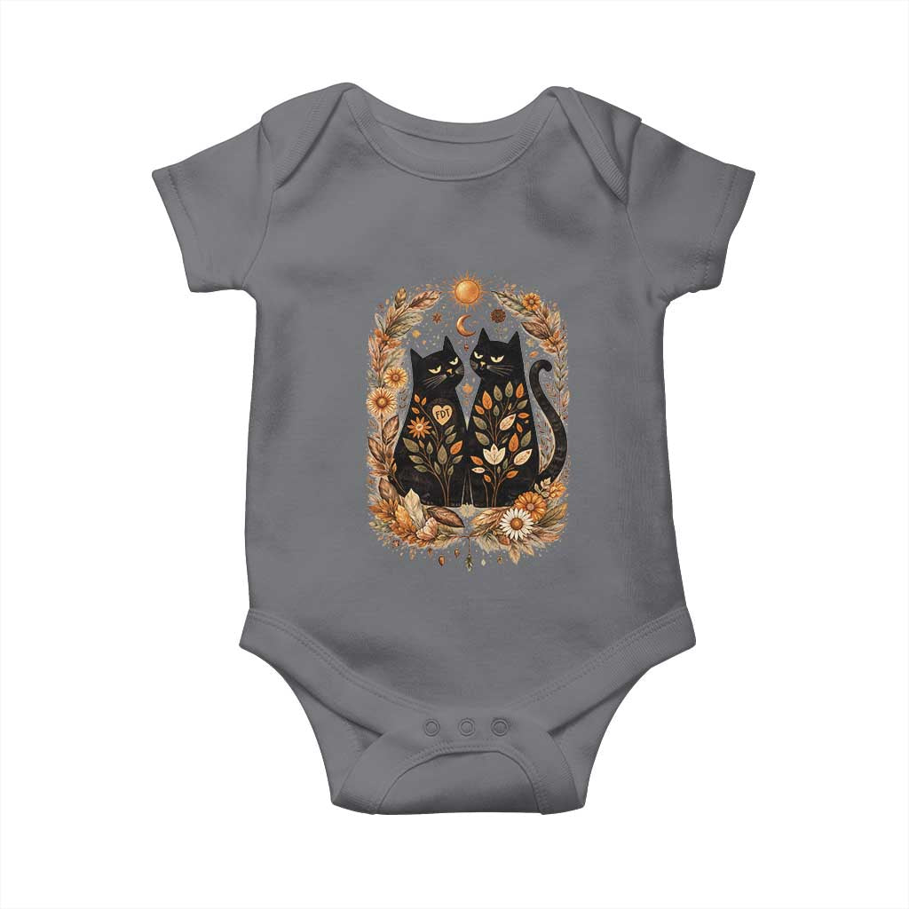 Subtle FDT Baby Onesie Vintage Flower Black Cat Social Activist TS10 Charcoal Print Your Wear