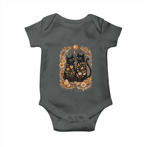 Subtle FDT Baby Onesie Vintage Flower Black Cat Social Activist TS10 Dark Heather Print Your Wear