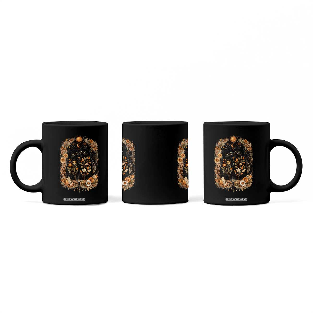 Subtle FDT Coffee Mug Vintage Flower Black Cat Social Activist TS10 Print Your Wear