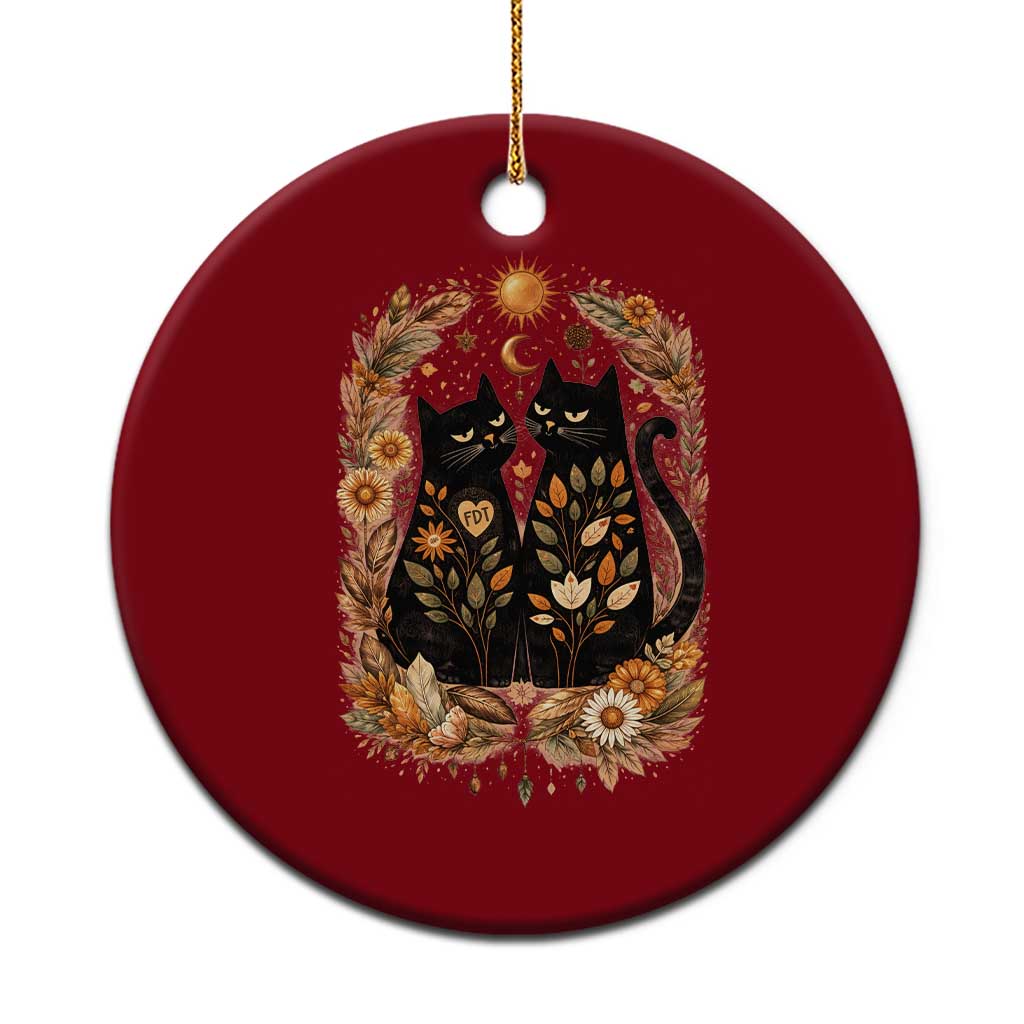 Subtle FDT Ceramic Ornament Vintage Flower Black Cat Social Activist TS10 1pc Red Print Your Wear
