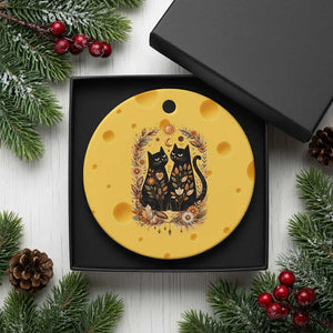 Subtle FDT Ceramic Ornament Vintage Flower Black Cat Social Activist TS10 1pc Yellow Cheese Print Your Wear