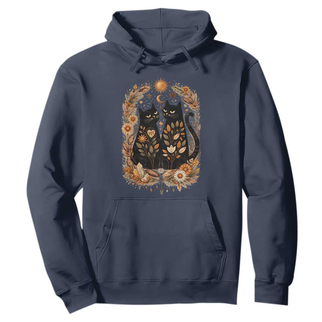Subtle FDT Hoodie Vintage Flower Black Cat Social Activist TS10 Navy Print Your Wear