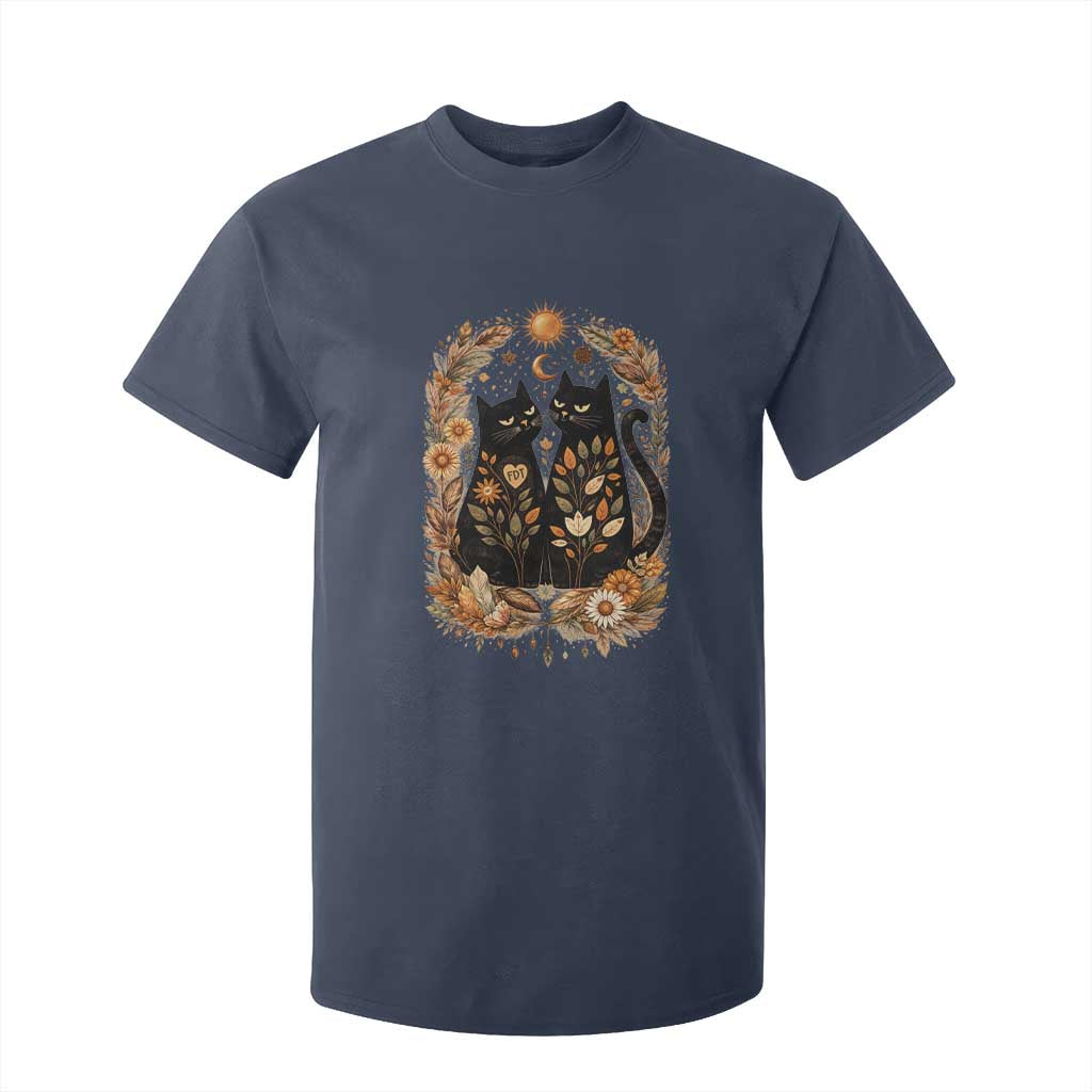Subtle FDT T Shirt For Kid Vintage Flower Black Cat Social Activist TS10 Navy Print Your Wear