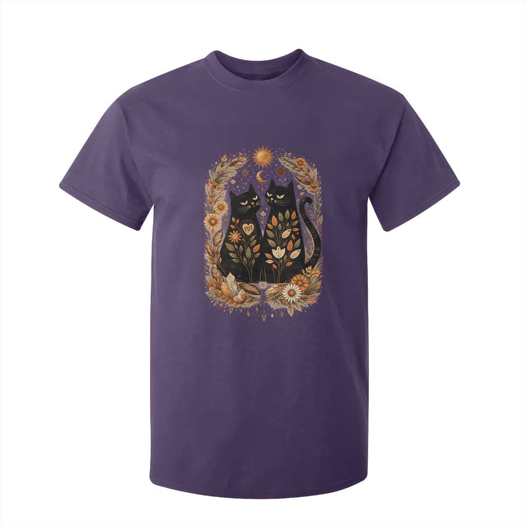 Subtle FDT T Shirt For Kid Vintage Flower Black Cat Social Activist TS10 Purple Print Your Wear