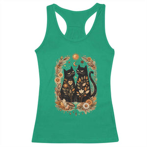 Subtle FDT Racerback Tank Top Vintage Flower Black Cat Social Activist TS10 Irish Green Print Your Wear