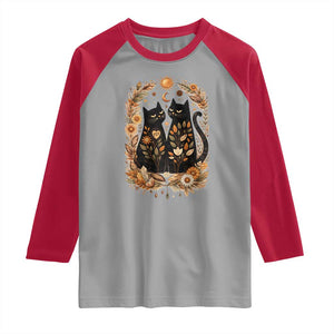 Subtle FDT Raglan Shirt Vintage Flower Black Cat Social Activist TS10 Sport Gray Red Print Your Wear