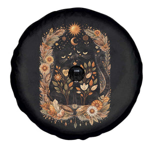 Subtle FDT Spare Tire Cover Vintage Flower Black Cat Social Activist TS10 Print Your Wear