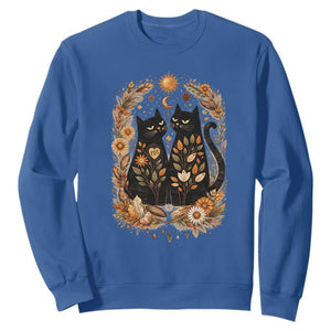 Subtle FDT Sweatshirt Vintage Flower Black Cat Social Activist TS10 Royal Blue Print Your Wear