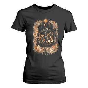 Subtle FDT T Shirt For Women Vintage Flower Black Cat Social Activist TS10 Black Print Your Wear