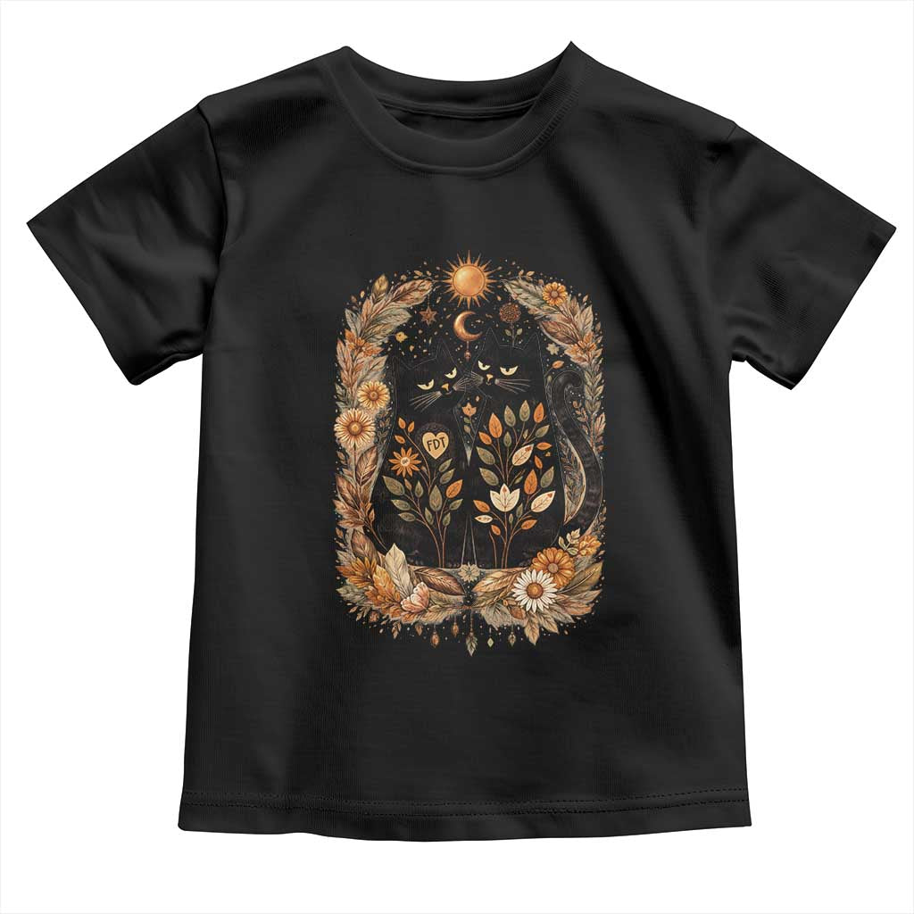 Subtle FDT Toddler T Shirt Vintage Flower Black Cat Social Activist TS10 Black Print Your Wear