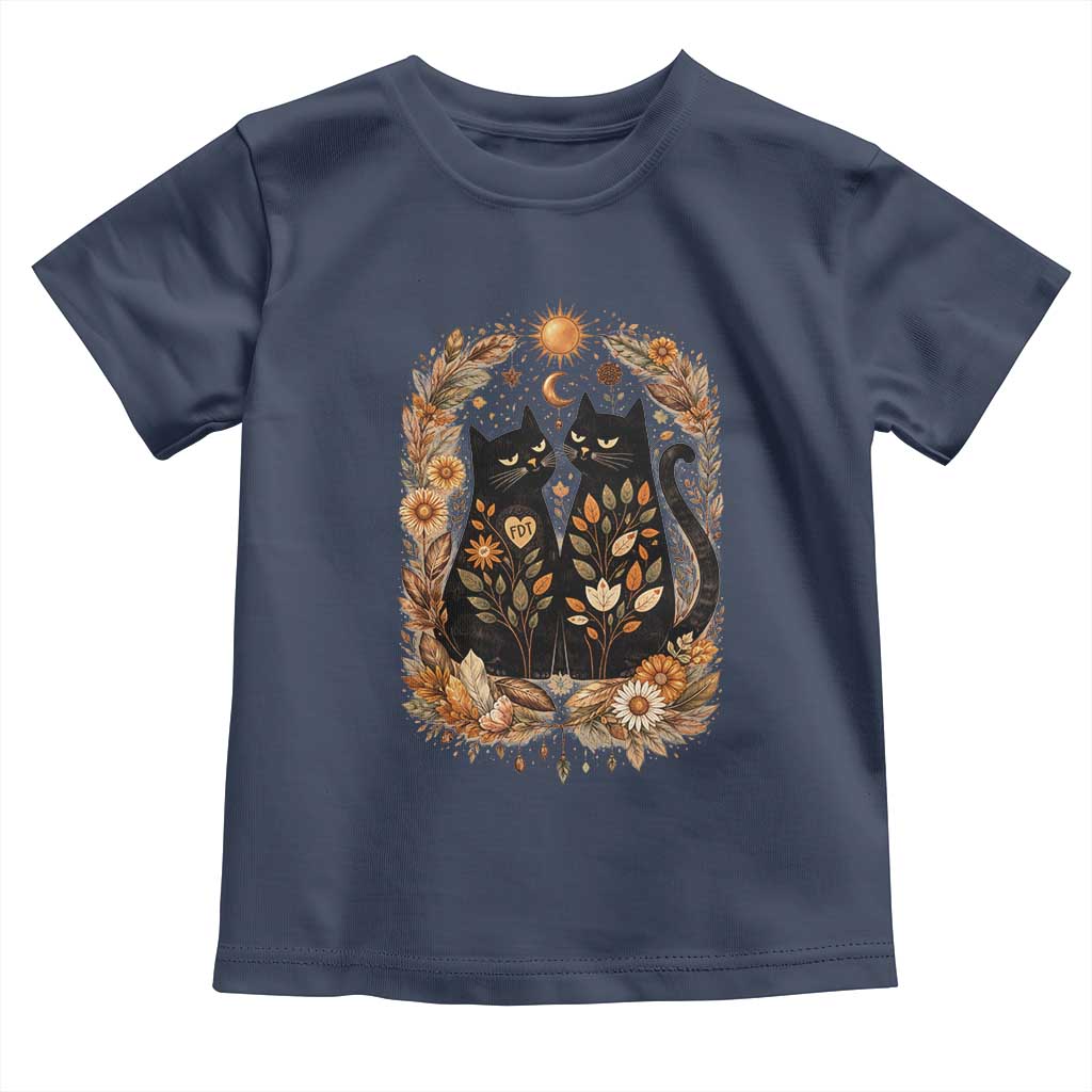 Subtle FDT Toddler T Shirt Vintage Flower Black Cat Social Activist TS10 Navy Print Your Wear