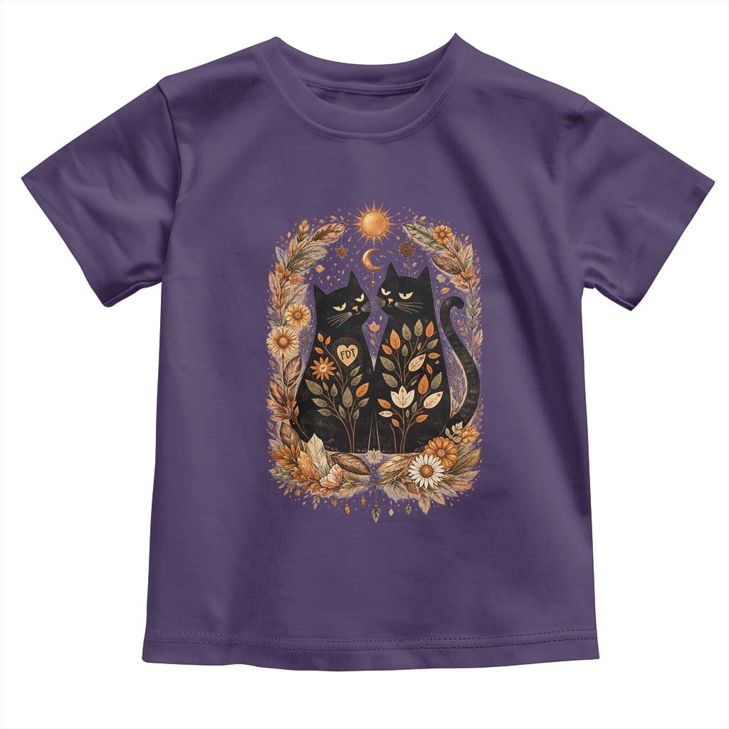 Subtle FDT Toddler T Shirt Vintage Flower Black Cat Social Activist TS10 Purple Print Your Wear