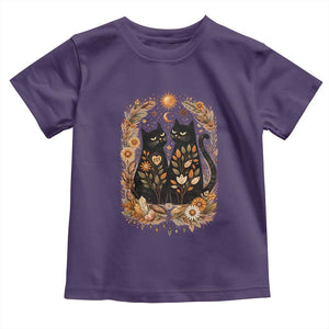 Subtle FDT Toddler T Shirt Vintage Flower Black Cat Social Activist TS10 Purple Print Your Wear