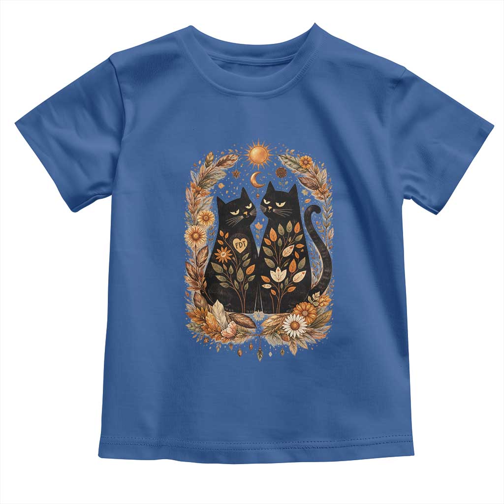 Subtle FDT Toddler T Shirt Vintage Flower Black Cat Social Activist TS10 Royal Blue Print Your Wear
