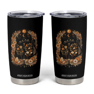 Subtle FDT Tumbler Cup Vintage Flower Black Cat Social Activist TS10 Black Print Your Wear