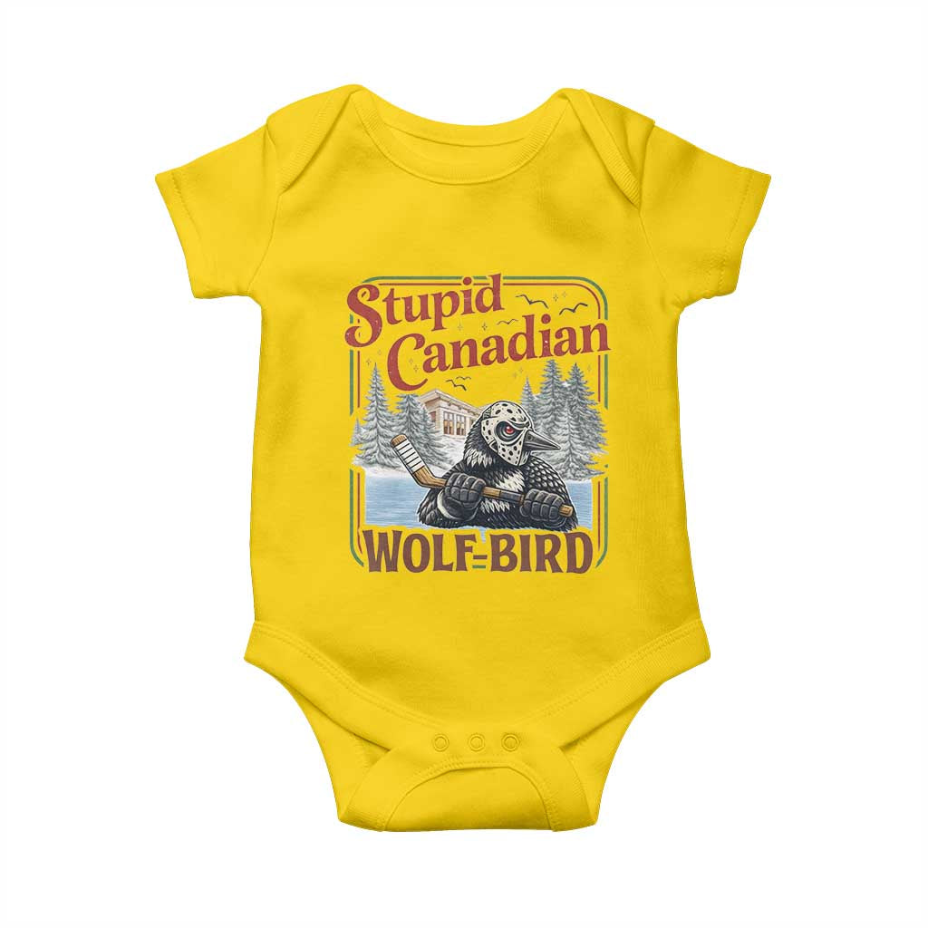 Stupid Canadian Wolf Bird Baby Onesie Vintage Heated Hookey Loon Meme TS10 Daisy Print Your Wear