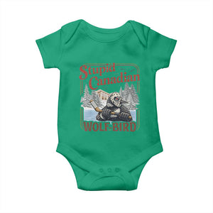Stupid Canadian Wolf Bird Baby Onesie Vintage Heated Hookey Loon Meme TS10 Irish Green Print Your Wear