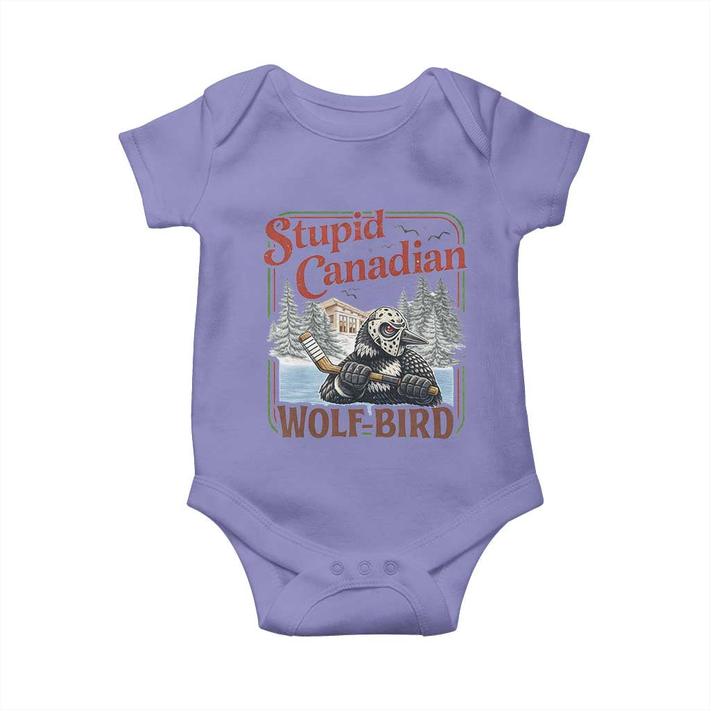 Stupid Canadian Wolf Bird Baby Onesie Vintage Heated Hookey Loon Meme TS10 Violet Print Your Wear