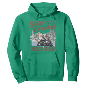 Stupid Canadian Wolf Bird Hoodie Vintage Heated Hookey Loon Meme TS10 Irish Green Print Your Wear