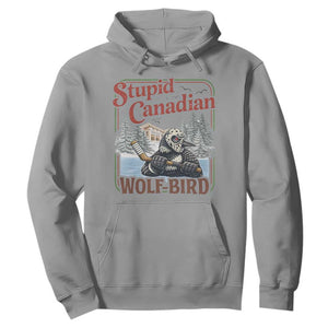 Stupid Canadian Wolf Bird Hoodie Vintage Heated Hookey Loon Meme TS10 Sport Gray Print Your Wear