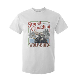 Stupid Canadian Wolf Bird T Shirt For Kid Vintage Heated Hookey Loon Meme TS10 White Print Your Wear
