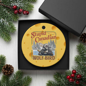 Stupid Canadian Wolf Bird Ceramic Ornament Vintage Heated Hookey Loon Meme TS10 1pc Yellow Cheese Print Your Wear