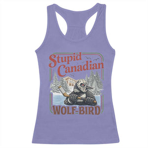 Stupid Canadian Wolf Bird Racerback Tank Top Vintage Heated Hookey Loon Meme TS10 Violet Print Your Wear