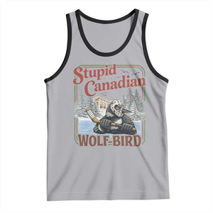Stupid Canadian Wolf Bird Tank Top Vintage Heated Hookey Loon Meme TS10 Athletic Heather Black Print Your Wear