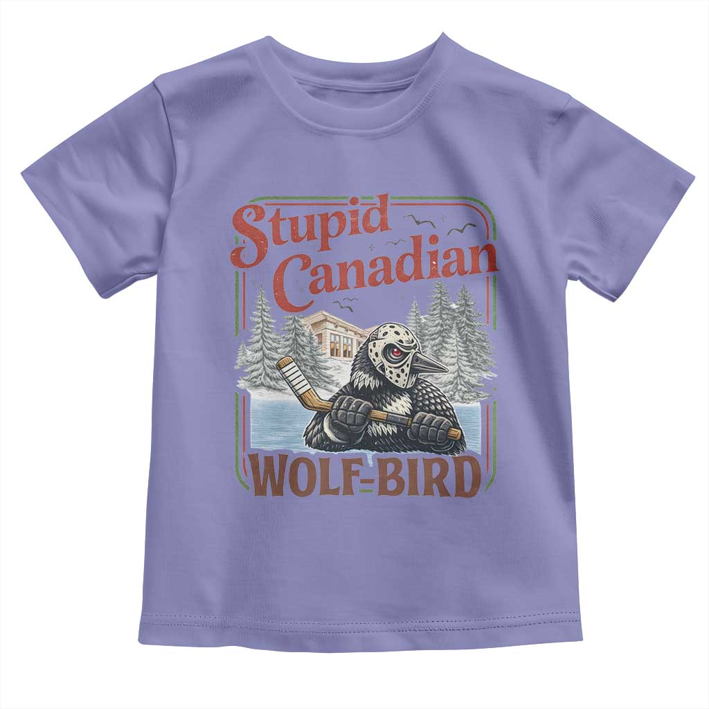 Stupid Canadian Wolf Bird Toddler T Shirt Vintage Heated Hookey Loon Meme TS10 Violet Print Your Wear