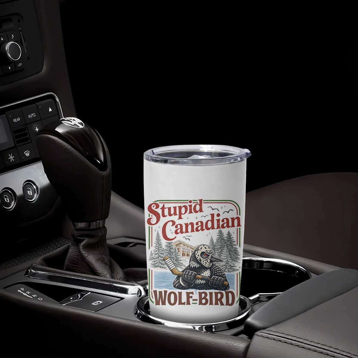 Stupid Canadian Wolf Bird Tumbler Cup Vintage Heated Hookey Loon Meme TS10 Print Your Wear