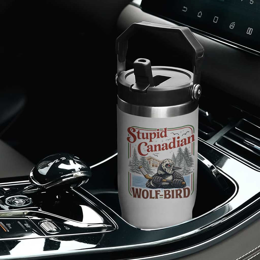 Stupid Canadian Wolf Bird Flip Straw Tumbler Vintage Heated Hookey Loon Meme TS10 Print Your Wear