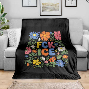 Fck Ice Throw Blanket Funny Boho Floral Resist Retro Pro Immigration TS10 Print Your Wear