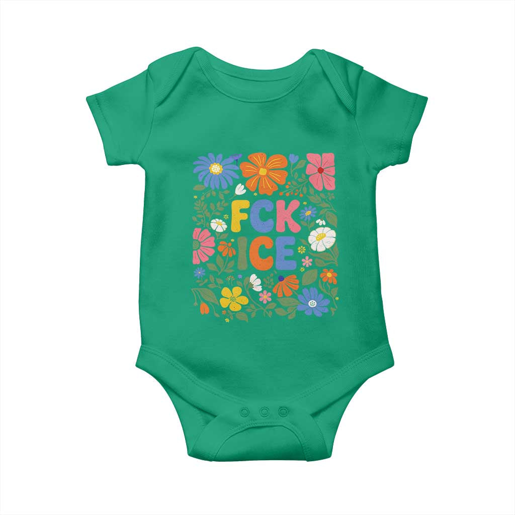 Fck Ice Baby Onesie Funny Boho Floral Resist Retro Pro Immigration TS10 Irish Green Print Your Wear