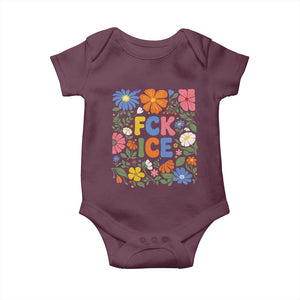 Fck Ice Baby Onesie Funny Boho Floral Resist Retro Pro Immigration TS10 Maroon Print Your Wear