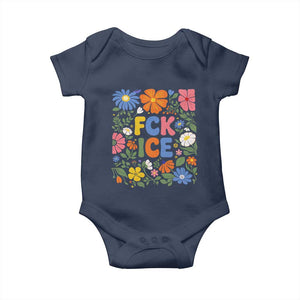 Fck Ice Baby Onesie Funny Boho Floral Resist Retro Pro Immigration TS10 Navy Print Your Wear