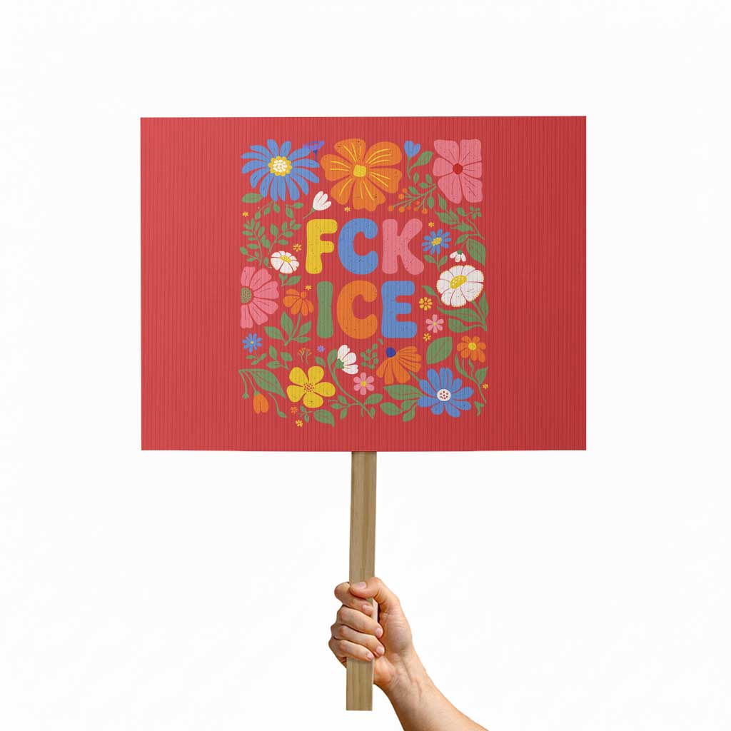 Fck Ice Protest Sign Funny Boho Floral Resist Retro Pro Immigration TS10 Horizontal 18
