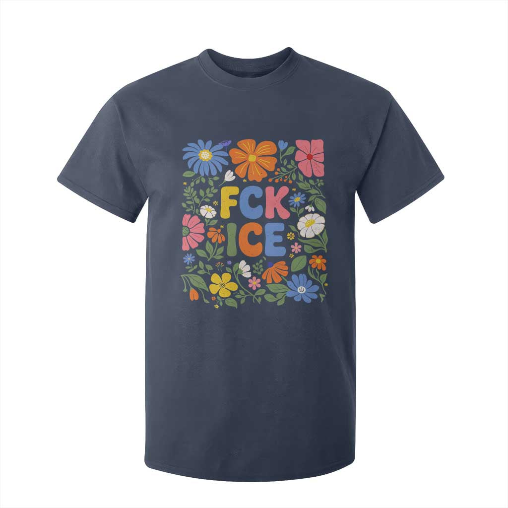 Fck Ice T Shirt For Kid Funny Boho Floral Resist Retro Pro Immigration TS10 Navy Print Your Wear