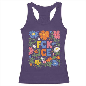 Fck Ice Racerback Tank Top Funny Boho Floral Resist Retro Pro Immigration TS10 Purple Print Your Wear