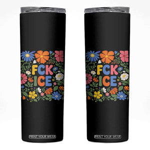 Fck Ice Skinny Tumbler Funny Boho Floral Resist Retro Pro Immigration TS10 Black Print Your Wear