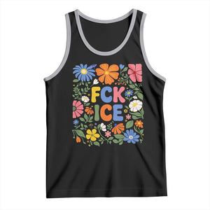 Fck Ice Tank Top Funny Boho Floral Resist Retro Pro Immigration TS10 Black Athletic Heather Print Your Wear
