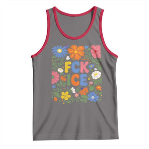 Fck Ice Tank Top Funny Boho Floral Resist Retro Pro Immigration TS10 Deep Heather Red Print Your Wear
